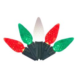Celebrations Platinum LED C6 Red/Green/Pure White 50 ct String Christmas Lights