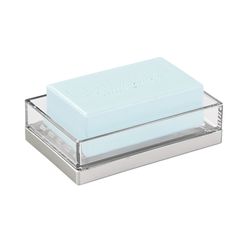 iDesign Clarity Brushed Clear Plastic Soap Dish