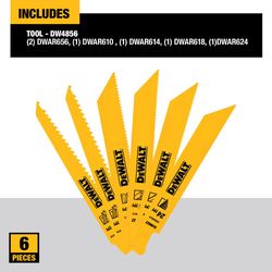 DEWALT Bi-Metal Reciprocating Saw Blade Set Multi TPI 6 pc