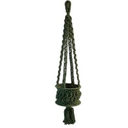 Primitive Planters 34 in. H X 3 in. L Emerald Green Cotton Hanging Planter