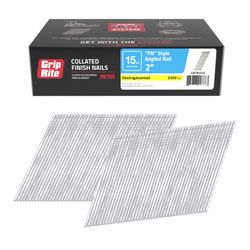 Grip-Rite 2 in. L X 15 Ga. Angled Strip Electro Galvanized Finish Nails 3650 pk