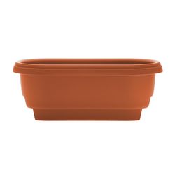 Bloem 9 in. H X 24 in. W X 12 in. D Plastic Deck Rail Planter Terracotta