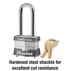 Master Lock 1-9/16 in. W Laminated Steel 4-Pin Cylinder Exterior Padlock