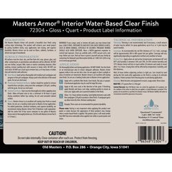 Old Masters Masters Armor Gloss Clear Water-Based Floor Finish 1 qt