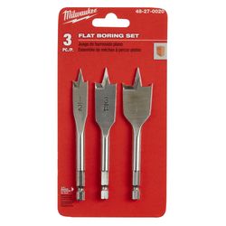 Milwaukee 4.5 in. L Flat Boring Auger Bit Set Carbon Steel 3 pc
