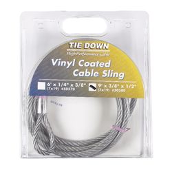Tie Down Engineering 3/8 in. D X 9 ft. L Clear Vinyl Galvanized Steel Cable Sling