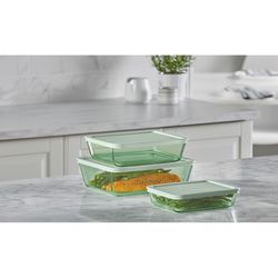 Pyrex Simply Store Green Food Storage Container Set 3 pk