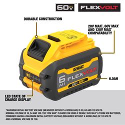 DeWalt 20V-60V MAX FLEXVOLT DCB606-2 6 Ah Lithium-Ion Battery 2 pc
