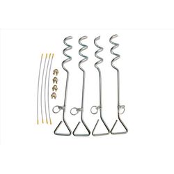 Pet Gazebo Steel Outdoor Kennel Ground Stake Kit Silver