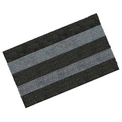 GrassWorx 18 in. W X 30 in. L Black/Gray Patio Stripe Astroturf Door Mat