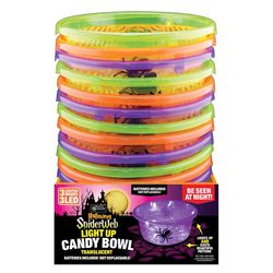 Magic Seasons Translucent LED Spiderweb Candy Bowl 1 pk (RANDOM COLOR)