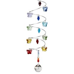 Woodstock Chimes Multicolored Acrylic/Glass/Metal 6 in. H Butterflies Small Ball Suncatcher