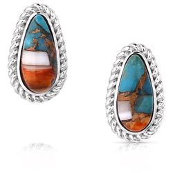 Montana Silversmiths Women's Mountain Glacier Treasures Teardrop Silver/Turquoise Earrings