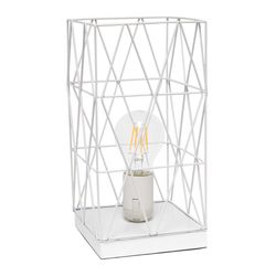 Simple Designs 10.25 in. White Table Lamp