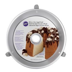 Wilton 10 in. W X 10 in. L 10 in. Angel Food Cake Round Tube Pan Silver