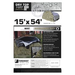 Dry Top® 15 ft. W X 54 ft. L Heavy Duty Poly Hay Tarp Black/Silver