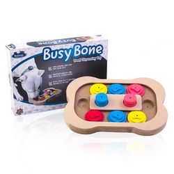 Flipo Brainiac For Dog Multicolored Bamboo Busy Bone Dog Treat Toy/Dispenser 1 pk
