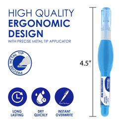 Bazic Products White Correction Pen 0.3 oz 3 pk