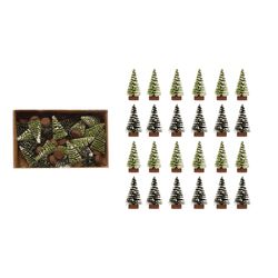 Creative Co-op Green Bottle Brush Flocked Mini Table Decor 2 in.