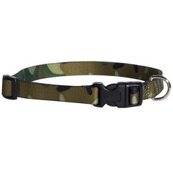 Boss Pet Casual Canine Green Camo Nylon Dog Collar Small
