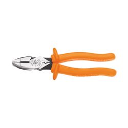 Klein Tools 9.68 in. Induction Hardened Steel High-Leverage Connector Crimping Pliers
