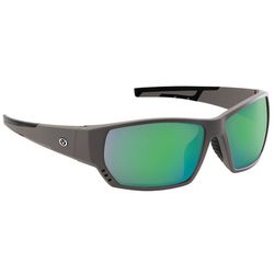 Flying Fisherman Drop Sunglasses Unisex Matte Gray Frame Amber Green Mirror Lens Polarized