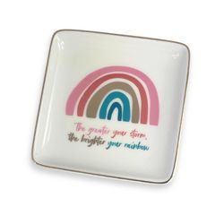 Trinket Dishes Rainbow Tray Ceramic 1 pk