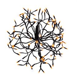 Celebrations Orange 96 ct 16 in. LED Prelit Sphere Hanging Decor