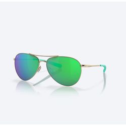 Costa Piper Sunglasses Gold Frame Green Lens Polarized Blue Light Blocking