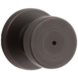 Kwikset Pismo Knob x Round Rose Venetian Bronze Privacy Lockset