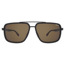 BEX Sunglasses Sunglasses Unisex Black Frame Brown/Silver Lens Polarized