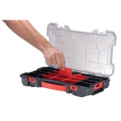 CRAFTSMAN VersaStack 9.84 in. W X 2.73 in. H Small Parts Bin Plastic 20 compartments Black/Red