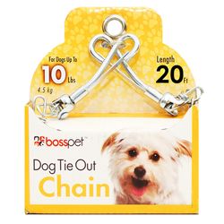 Boss Pet Silver Twist Steel Tie Out Chain Small