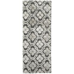Simple Spaces 21 in. W X 54 in. L Gray/White Gilt Complex Runner Polyester Accent Rug