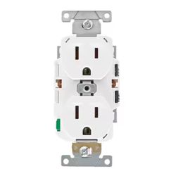 Leviton Lever Edge 15 amps 125 V White Outlet 1 pk