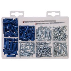 HILLMAN Assorted in. D X Assorted in. L Plastic/Stainless Steel Pan Head Anchor Kit 213 pk