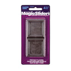 Magic Sliders Plastic Protective Pads Brown Square 1-3/4 in. W X 1-3/4 in. L 4 pk