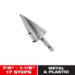 Diablo 1-1/8 in. X 3-1/32 in. L Metal Impact Step Drill Bit Hex Shank 1 pk