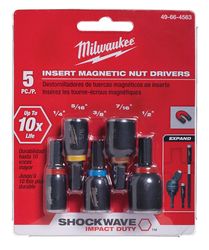 Milwaukee Shockwave Assorted X 1-1/2 in. L Insert Nut Driver Set Steel 5 pc