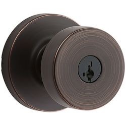 Kwikset Signature Series Pismo/Round Rose Venetian Bronze Entry Knobs KW1 1-3/4 in.
