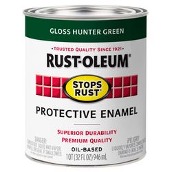 Rust-Oleum Stops Rust Indoor and Outdoor Gloss Hunter Green Rust Prevention Paint 1 qt