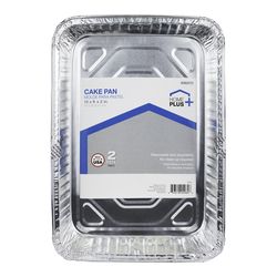 Home Plus Durable Foil 9 in. W X 13 in. L Cake Pan Silver 2 pk