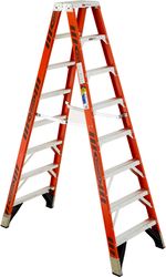 Werner 8 ft. H Fiberglass Step Ladder Type IAA 375 lb. cap.