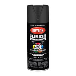 Krylon Fusion All-In-One Flat Black Paint+Primer Spray Paint 12 oz