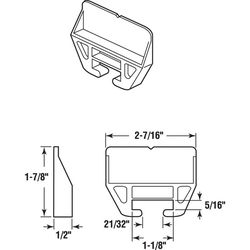 Prime-Line 1-1/8 in. L Polyethylene Center Guide Drawer Track Guide 2 pk