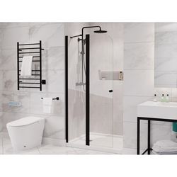 Anzzi Romance Series 72 in. H X 33.5 in. W Matte Black Frameless Shower Door
