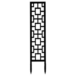 Mossify Mega Tropical Squares 47.25 in. H X 10.25 in. W X 0.5 in. D Black Wood Planter Trellis