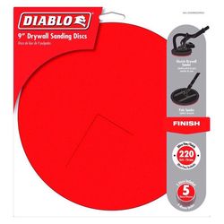 Diablo Hook and Lock 9 in. L X 9 in. W Aluminum Oxide 220 Grit Ultra Fine Drywall ROS Disk