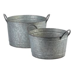 Summerfield Terrace Metal Bucket Planter Gray