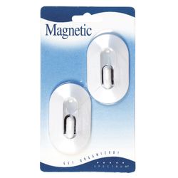 Spectrum 2-1/2 in. L White Plastic Magnetic Classic Hooks 2 pk